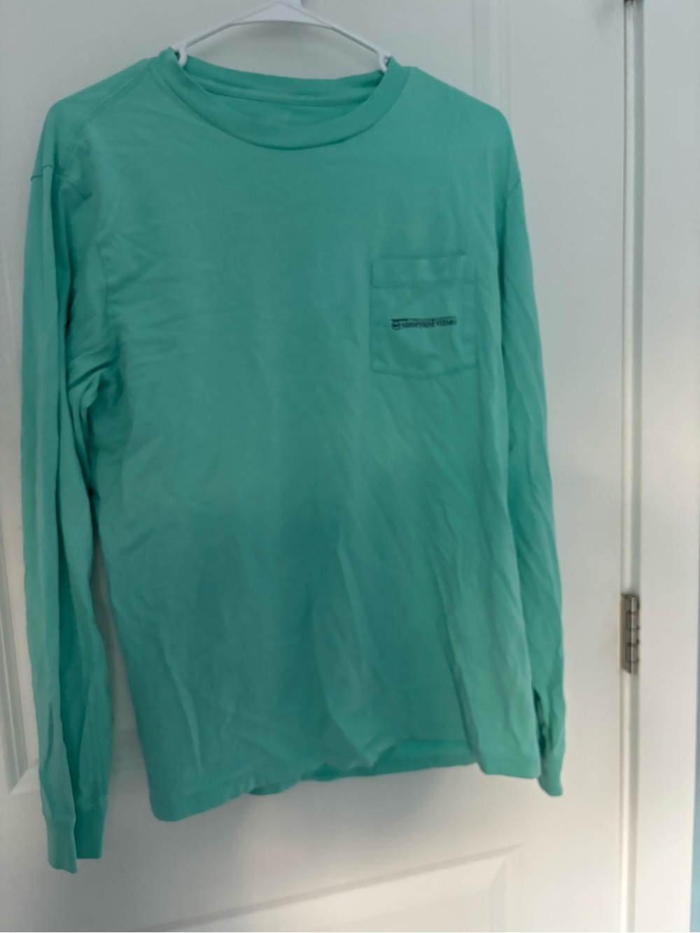 Vineyard Vines Men's Long Sleeve Pocket Tee in Aqua